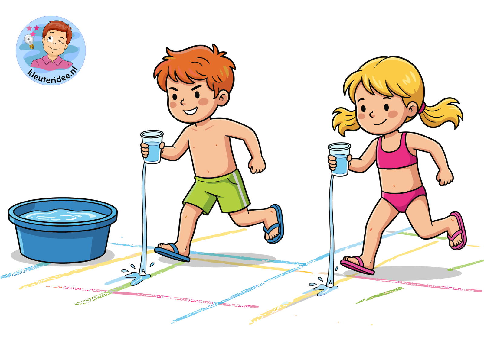 waterspelletjes 17 Weg met die streep kleuteridee